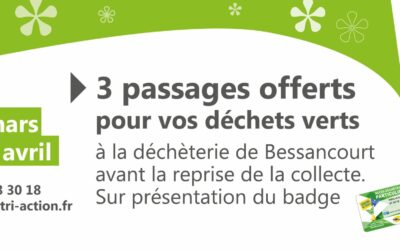 Déchèterie : 3 passages offerts pour vos déchets verts ! Du 20 mars au 3 avril inclus