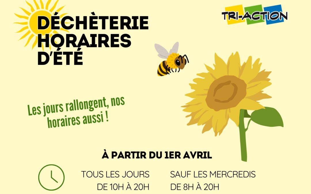Déchèterie horaires d’été